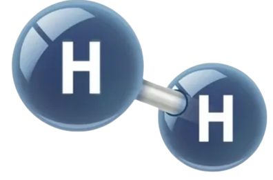 Molecular hydrogen (H2) molecule made of two hydrogen atoms
